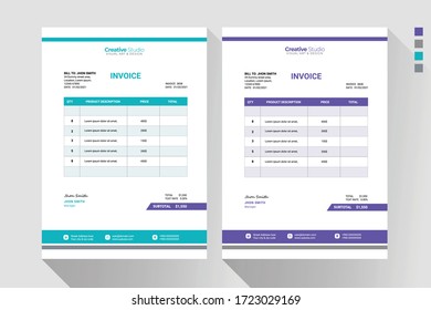 Modern business style invoice template | vector illustration. 