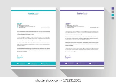 Modern Business style letter head templates design, Vector illustration.
