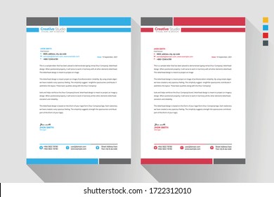 Modern Business Style Letter Head Templates Design, Vector Illustration.