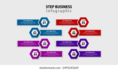 Modern business style options banner. Can be used for workflow layout, diagram, number options, step up options, web design. Presentation business infographic template colorful design