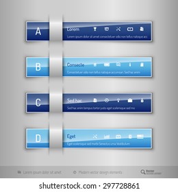 Modern business tabs for infographics. Template for web design, presentation, education, banner, brochure and flyer.