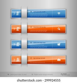 Modern business tabs for infographics. Template for web design, presentation, education, banner, brochure and flyer.