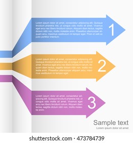 Modern business template for presentation, growth diagram, web design, graph, brochures, education. Creative text box. Arrows infographic. 
Vector illustration.