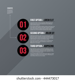 Modern business template with three numbered options on gray background. Neutral corporate style.