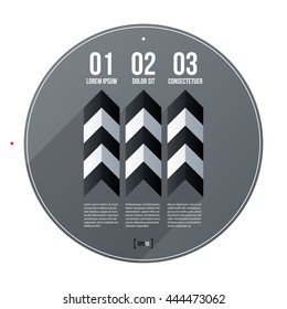 Modern business template with three numbered options on gray background. Neutral graphic style.
