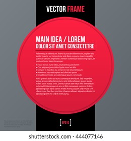 Modern business text background with red circle. Neutral corporate style.