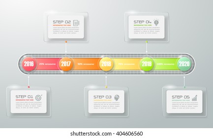 Modern business timeline.  Can be used for workflow layout, diagram, number options, step up options, web design, infographics