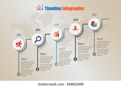 Modern Business Timeline Infographic Designed Abstract Stock Vector ...