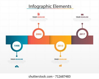 Modern business timeline process chart infographics template. Vector banner used for presentation and workflow layout diagram, web design. Abstract elements of graph 