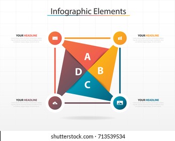 Modern business timeline process chart infographics template. Vector banner used for presentation and workflow layout diagram, web design. Abstract elements of graph 