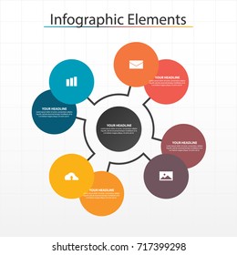 Modern business timeline process chart infographics template. Vector banner used for presentation and workflow layout diagram, web design. Abstract elements of graph 