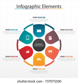 Modern business timeline process chart infographics template. Vector banner used for presentation and workflow layout diagram, web design. Abstract elements of graph 
