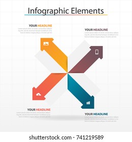 Modern business timeline process chart infographics template. Vector banner used for presentation and workflow layout diagram, web design. Abstract elements of graph 