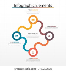 Modern business timeline process chart infographics template. Vector banner used for presentation and workflow layout diagram, web design. Abstract elements of graph 