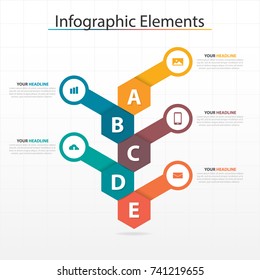 Modern business timeline process chart infographics template. Vector banner used for presentation and workflow layout diagram, web design. Abstract elements of graph 