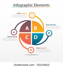 Modern business timeline process chart infographics template. Vector banner used for presentation and workflow layout diagram, web design. Abstract elements of graph 