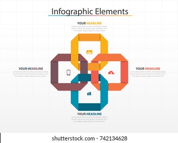 Modern business timeline process chart infographics template. Vector banner used for presentation and workflow layout diagram, web design. Abstract elements of graph 