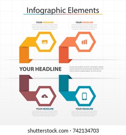 Modern business timeline process chart infographics template. Vector banner used for presentation and workflow layout diagram, web design. Abstract elements of graph 