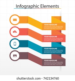 Modern business timeline process chart infographics template. Vector banner used for presentation and workflow layout diagram, web design. Abstract elements of graph 