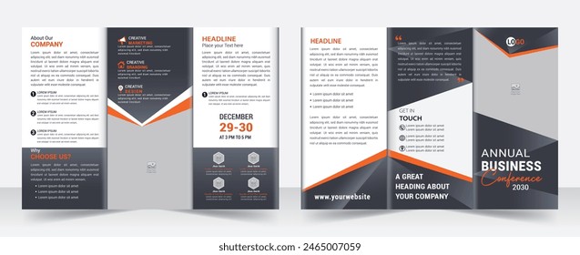 Modern Business Trifold Brochure for Corporate Events Seminar Conference