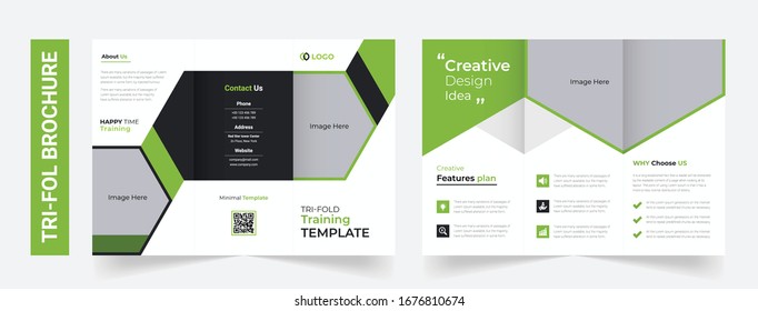 modern business tri-fold brochure template or company page design brochure, tri-fol for business and advertising.