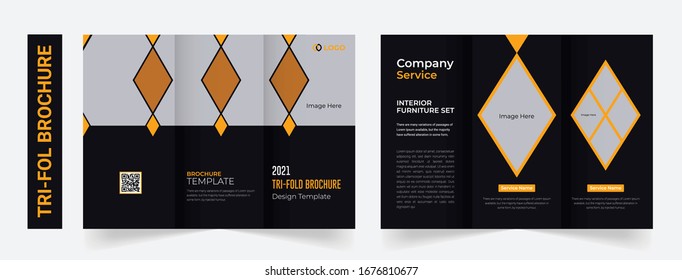 modern business tri-fold brochure template or company page design brochure, tri-fol for business and advertising.