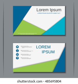 Modern business two-sided colorful visiting card vector design template