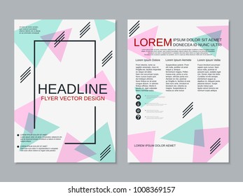 Modern business two-sided flyer, booklet, brochure cover, annual report vector design template
