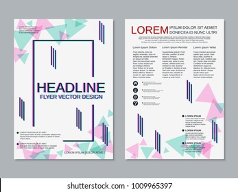 Modern business two-sided flyer, booklet, brochure cover, annual report vector design template