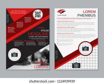 Modern business two-sided flyer, booklet, brochure cover vector design template. A4 format