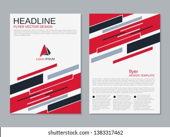 Modern business two-sided flyer, booklet, brochure cover vector design template. A4 format