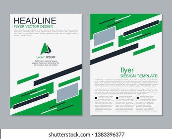 Modern business two-sided flyer, booklet, brochure cover vector design template. A4 format