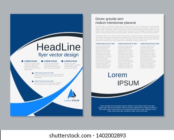 Modern business two-sided flyer, booklet, brochure cover vector design template. A4 format