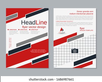 Modern business two-sided flyer, booklet, brochure cover vector design template