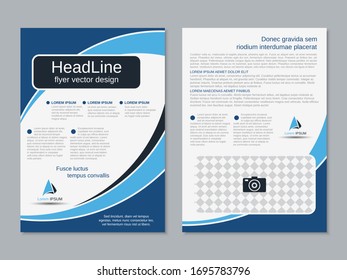 Modern business two-sided flyer, booklet, brochure cover vector design template