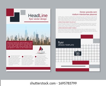 Modern business two-sided flyer, booklet, brochure cover vector design template