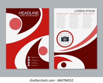 Modern business two-sided flyer, booklet, brochure cover vector design template. A4 format
