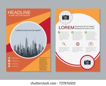 Modern business two-sided flyer, booklet, brochure cover, annual report vector design template. A4 format