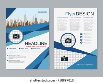 Modern business two-sided flyer, booklet, brochure cover, annual report vector design template