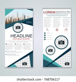 Modern business two-sided flyer, booklet, brochure cover, annual report vector design template