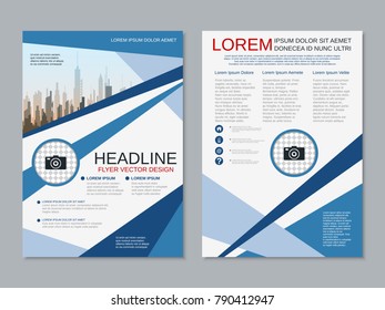 Modern business two-sided flyer, booklet, brochure cover, annual report vector design template