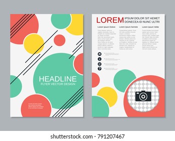 Modern business two-sided flyer, booklet, brochure cover, annual report vector design template
