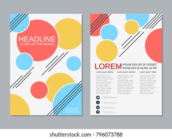 Modern business two-sided flyer, booklet, brochure cover, annual report vector design template