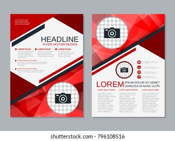 Modern business two-sided flyer, booklet, brochure cover, annual report vector design template
