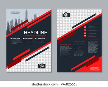 Modern business two-sided flyer, booklet, brochure cover, annual report vector design template