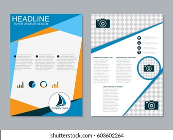 Modern business two-sided flyer vector design template. A4 format