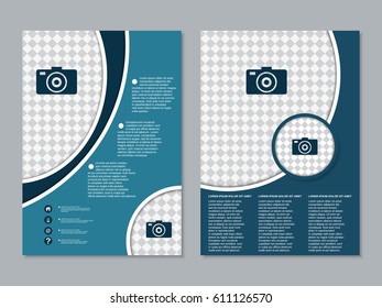 Modern business two-sided flyer vector design template