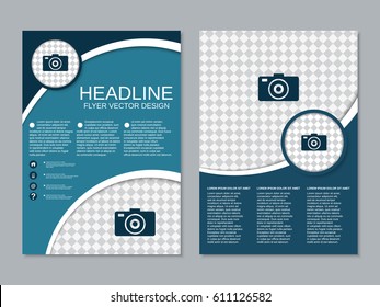 Modern business two-sided flyer vector design template