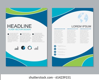 Modern business two-sided flyer vector design template