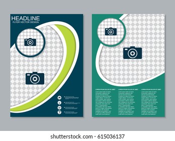 Modern business two-sided flyer vector design template